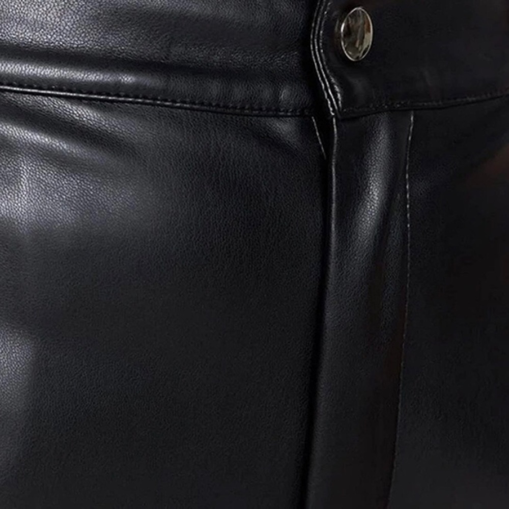High Waist Wide Leg Leather Pants - Picture 2 of 11